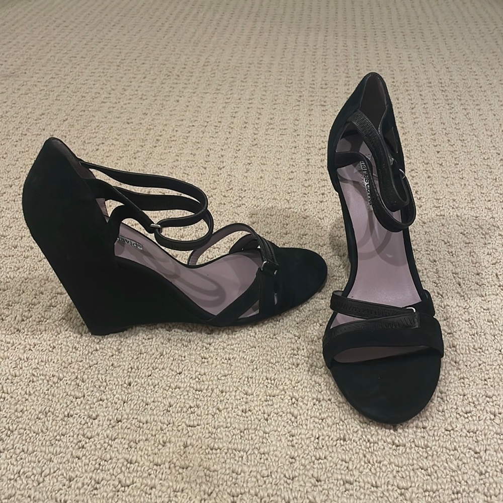 Black velvet shoes, Charles David, new condition